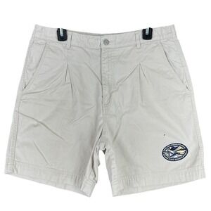 Bluewater Wear Shorts Mens 36 Beige 6" Inseam Pleated Chino Canvas‎ Fishing Game